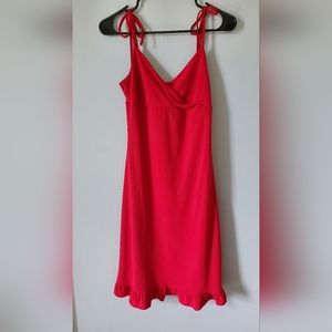 Express Red Ruffle Hum Dress